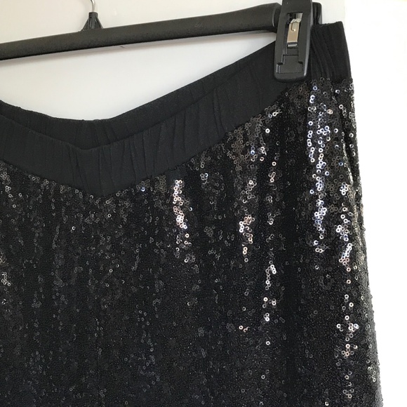 JOAN BOYCE Black Sequin Pants Pull-On Relaxed Fit Women’s Size XL 1X - Picture 8 of 16
